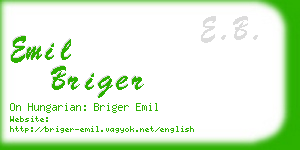 emil briger business card